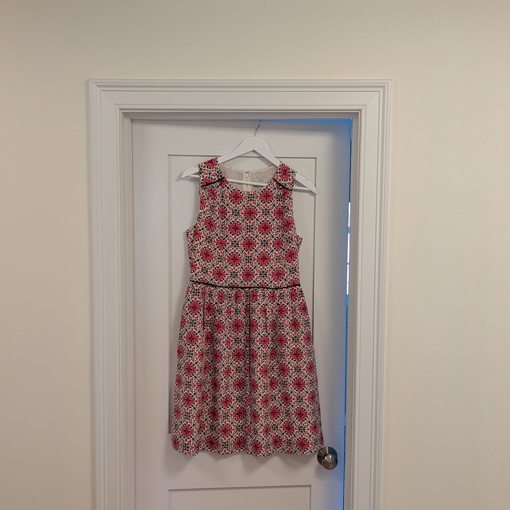 Floral Dress in Pink, Navy and White